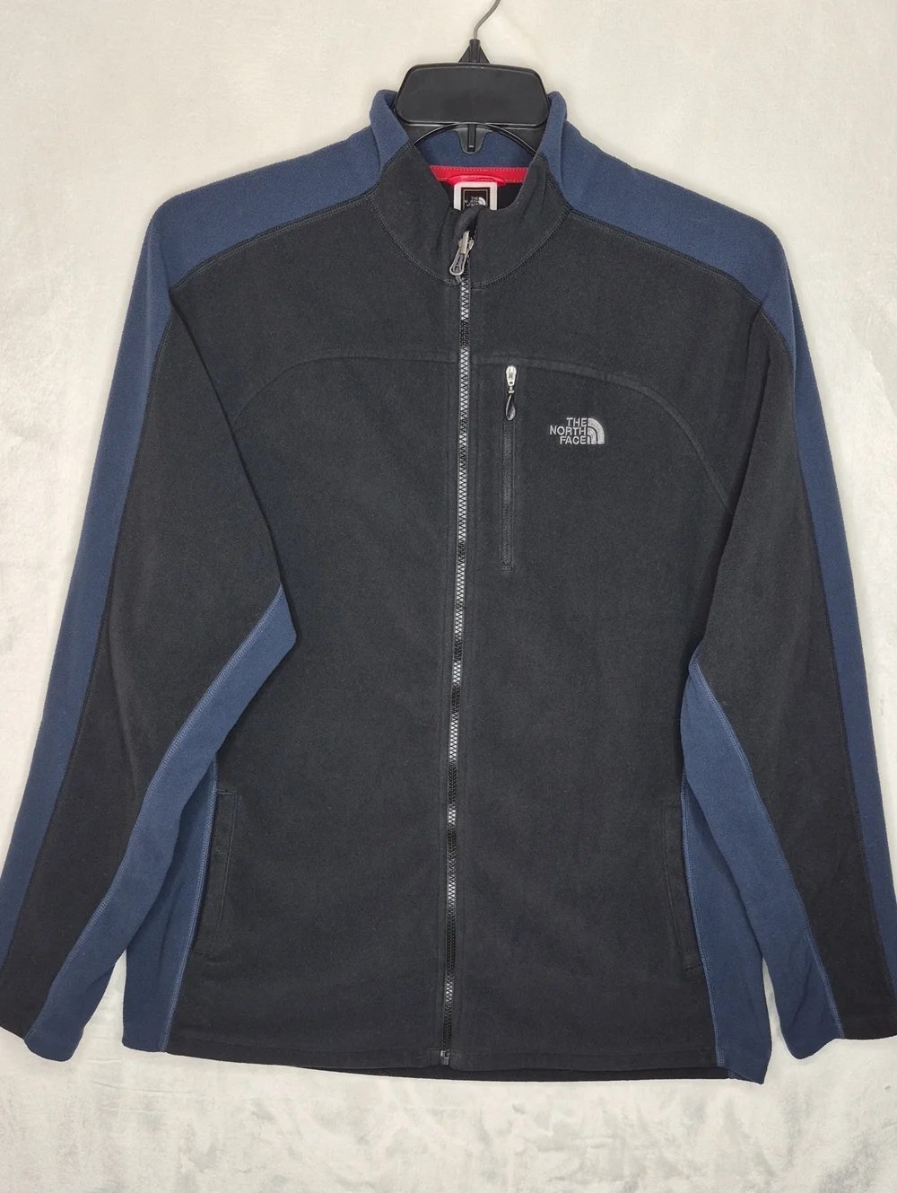 The North Face Full Zip Fleece Jacket Mens Large Black Navy Blue